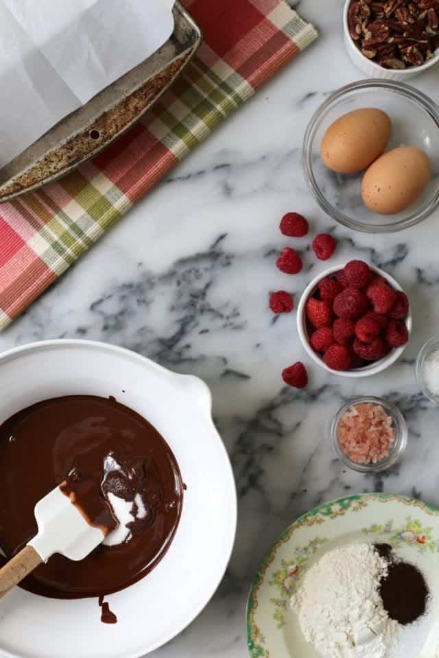 Olive Oil Raspberry and Sea Salt Brownies