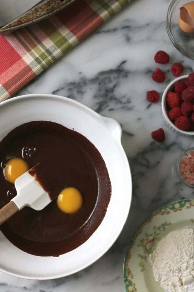Olive Oil Raspberry and Sea Salt Brownies