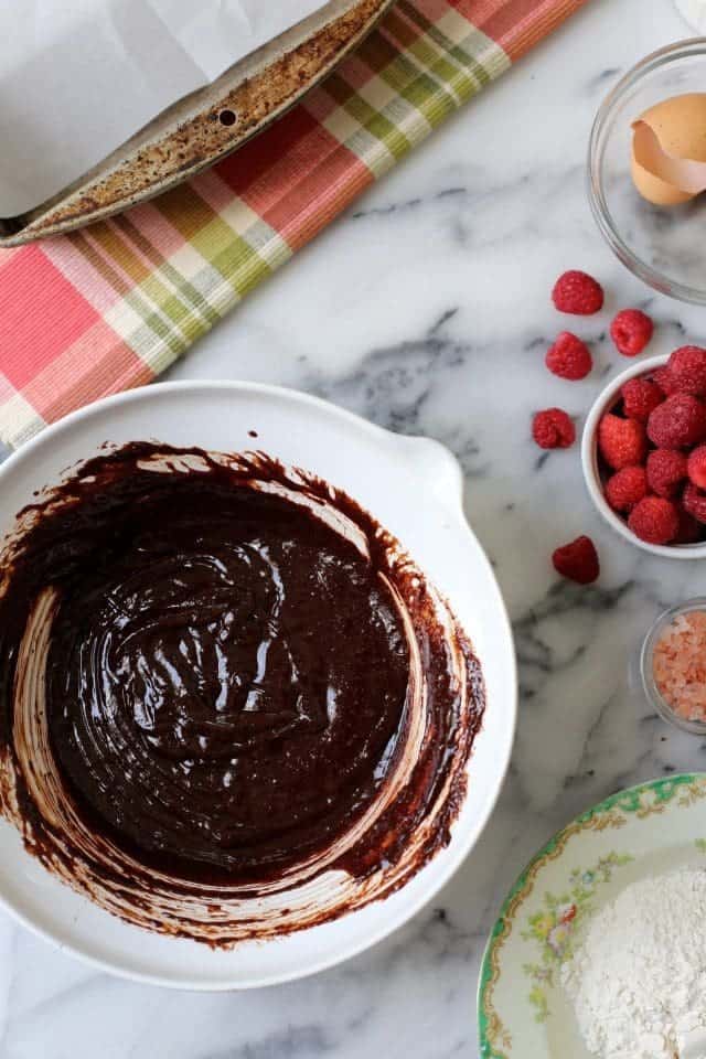 Olive Oil Raspberry and Sea Salt Brownies