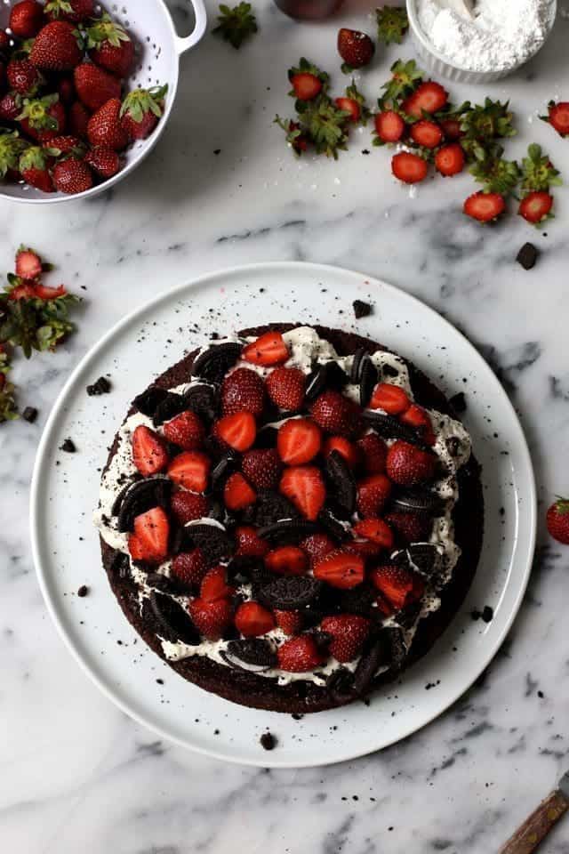 Strawberry Cookies and Cream Cake