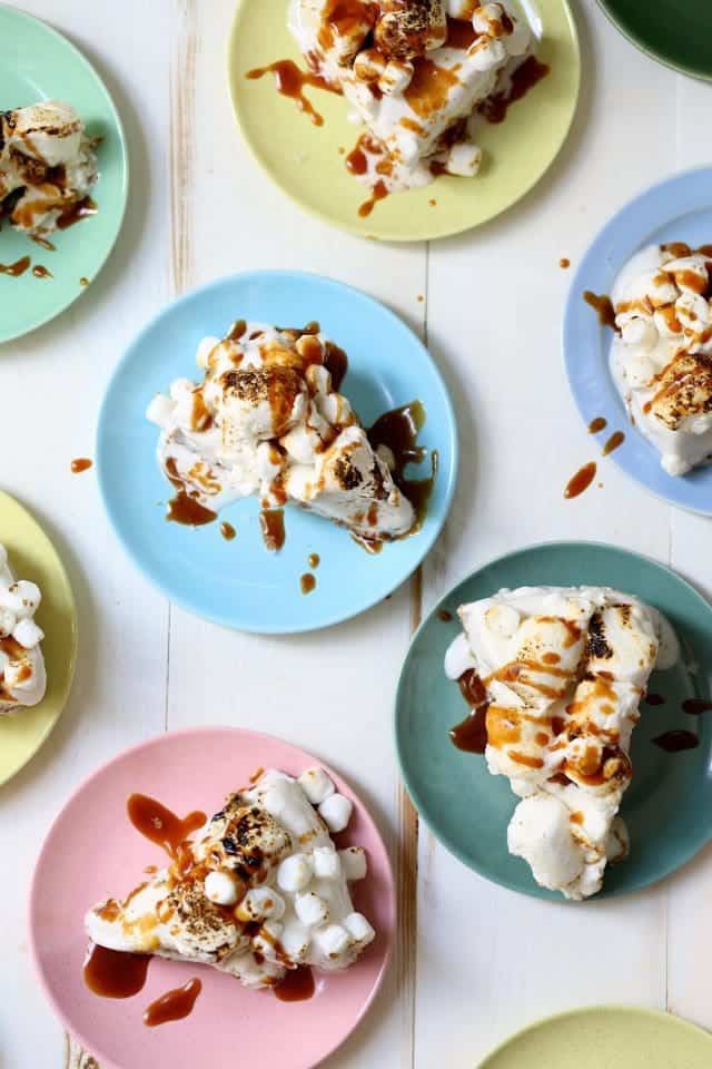 Toasted Marshmallow Ice Cream cake with Salted Caramel