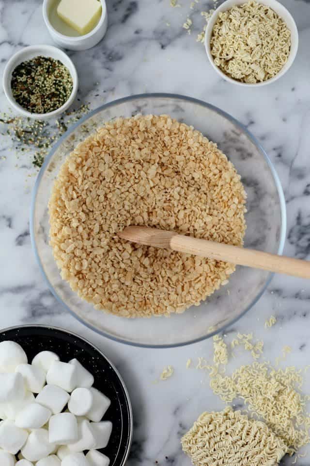 Ramen Rice Krispie Treats