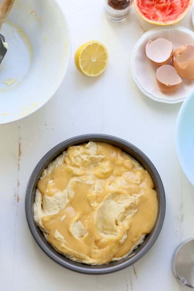 Grapefruit Curd in Grapefruit Cake