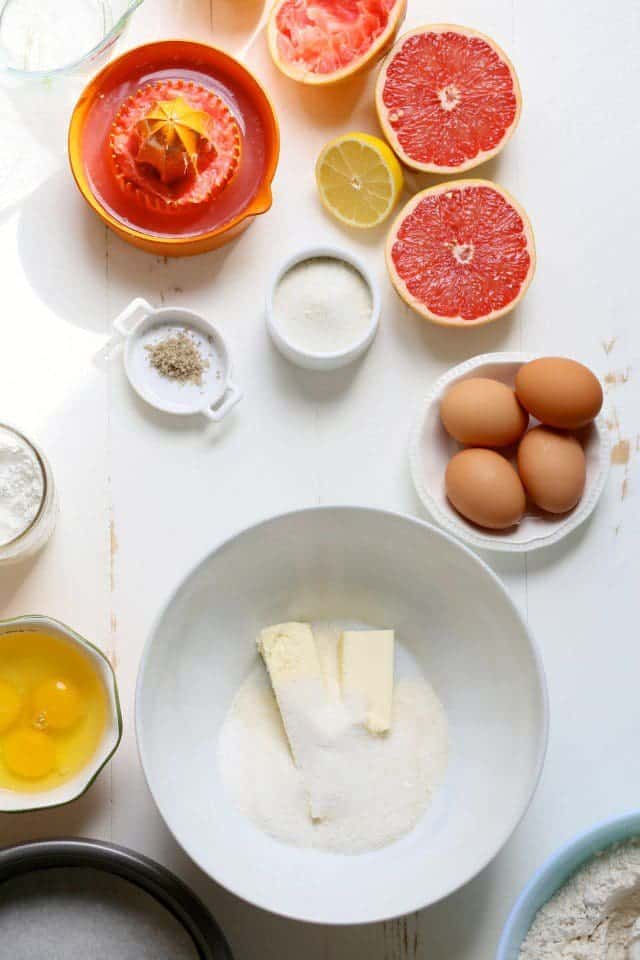Grapefruit Curd in Grapefruit Cake