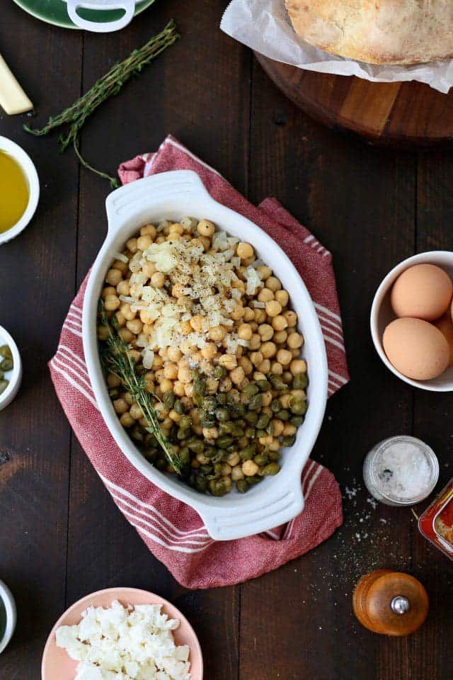 Olive Oil Braised Chickpeas with Feta