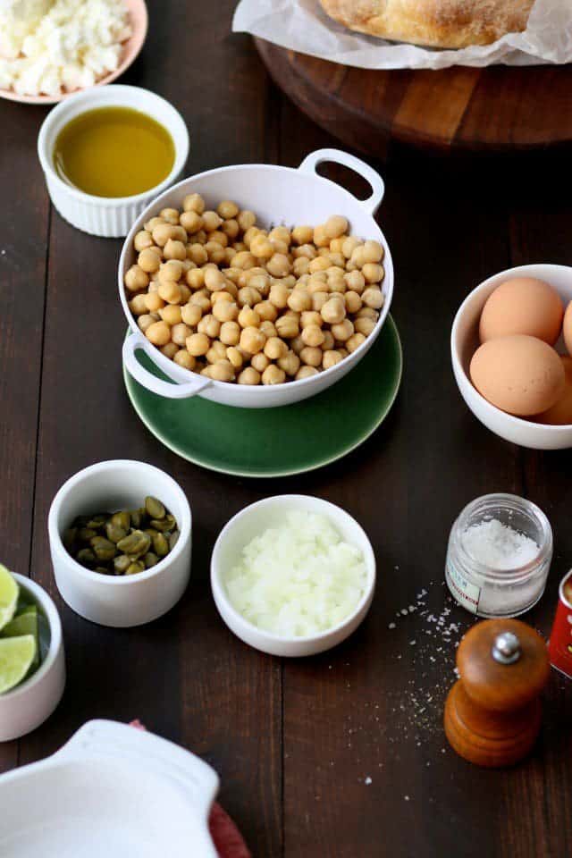 Olive Oil Braised Chickpeas with Feta