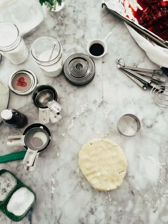 Roasted Strawberry Shortcakes with Basil Cream