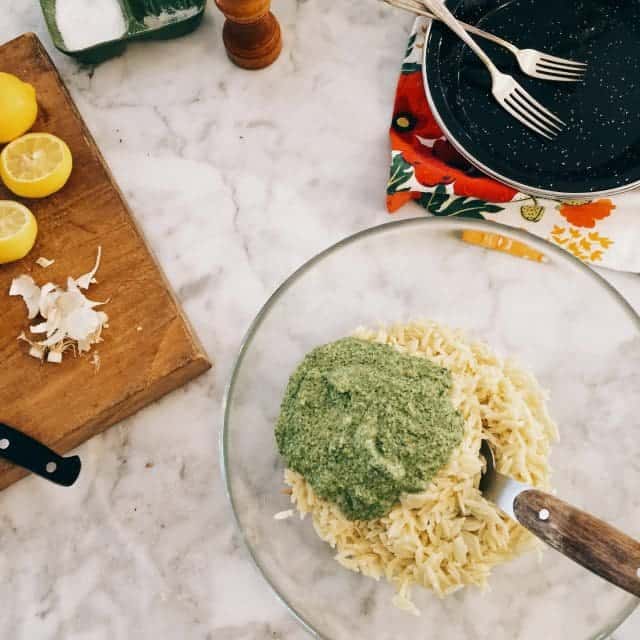 Kale Pesto Pasta Salad