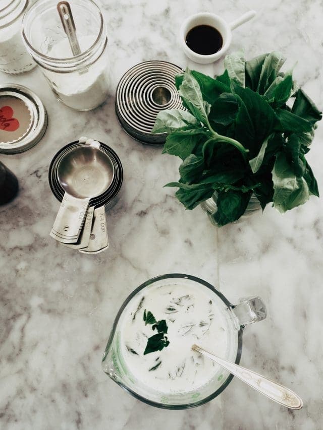 Roasted Strawberry Shortcakes with Basil Cream