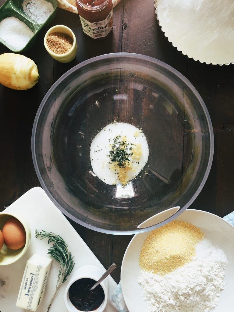 Very Easy Cornmeal and Rosemary Jam Tart
