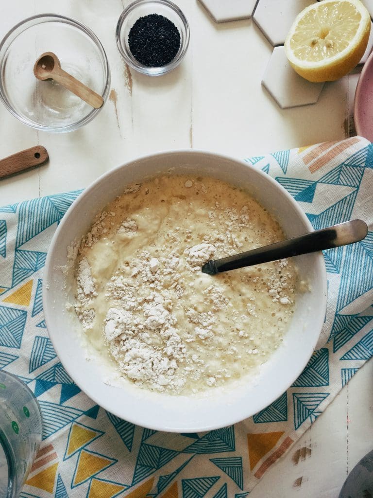 Lemon Poppy Seed Crepes with Blueberry Curd