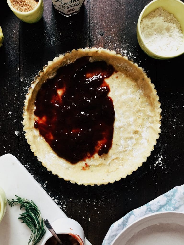 Very Easy Cornmeal and Rosemary Jam Tart