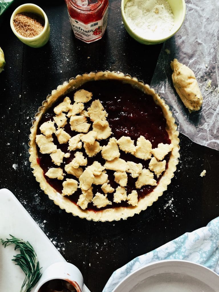 Very Easy Cornmeal and Rosemary Jam Tart
