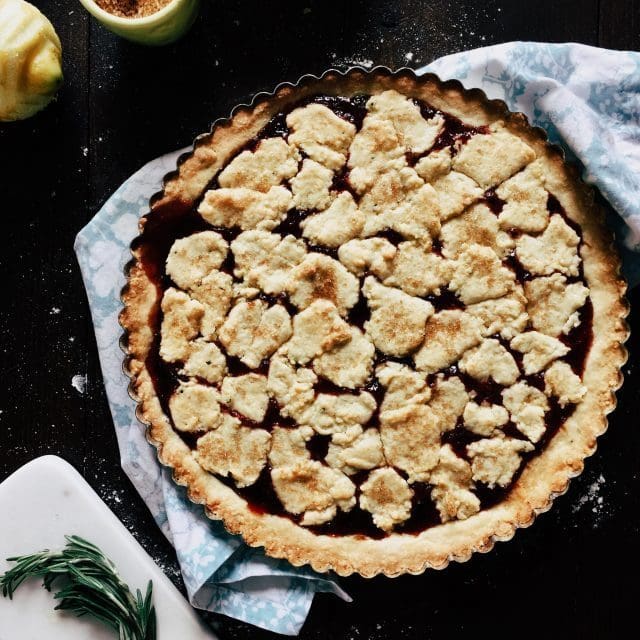 Easy Rosemary Cornmeal Jam Tart
