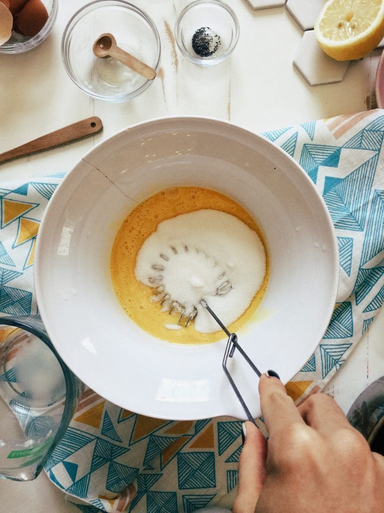 Lemon Poppy Seed Crepes with Blueberry Curd