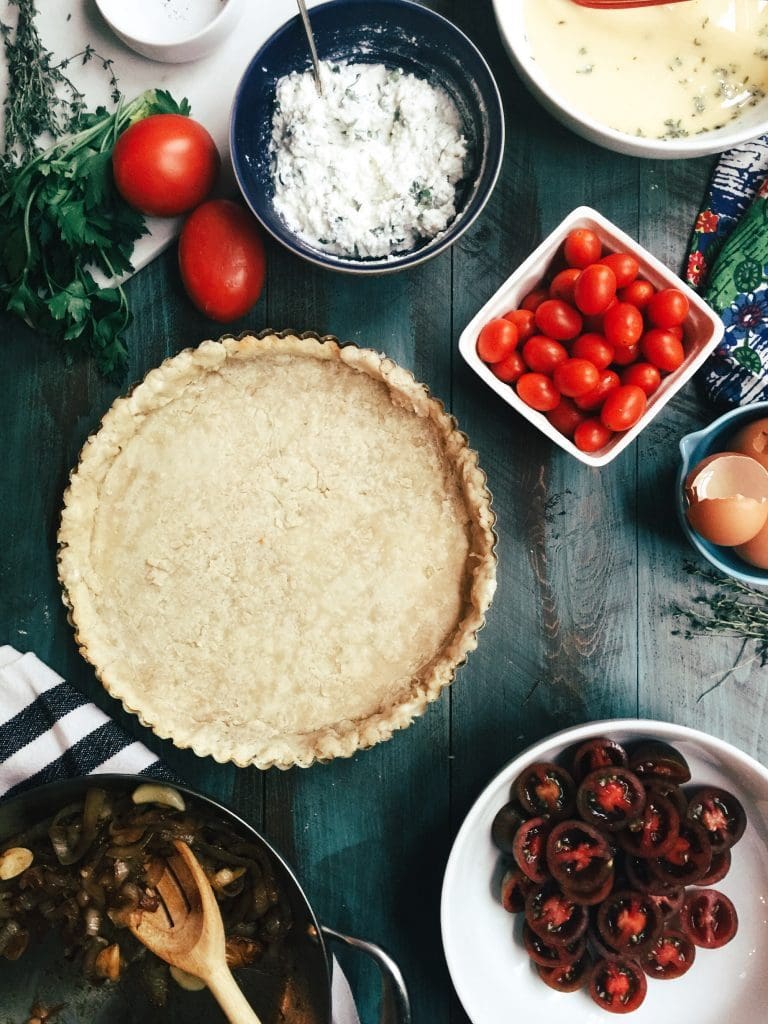 Summer Tomato Pie with Herb Ricotta
