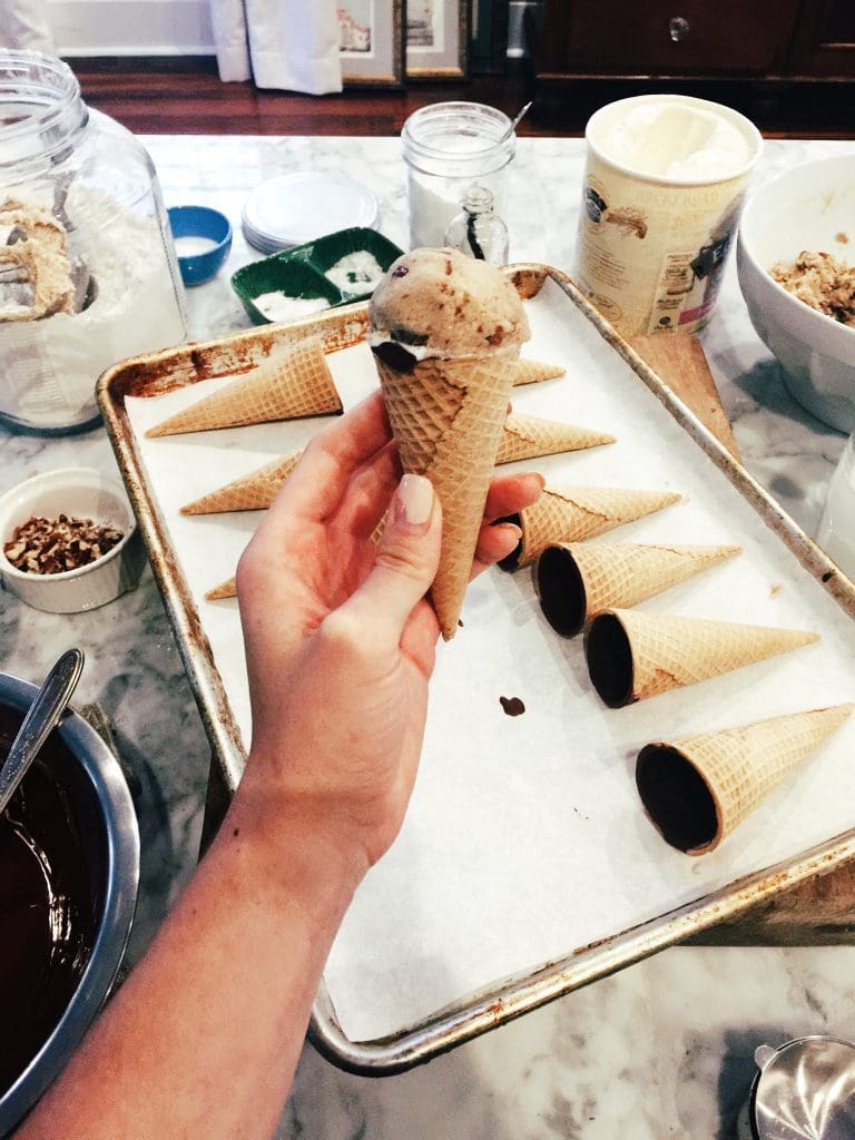 Mostly Chocolate Chip Cookie Dough Homemade Drumsticks