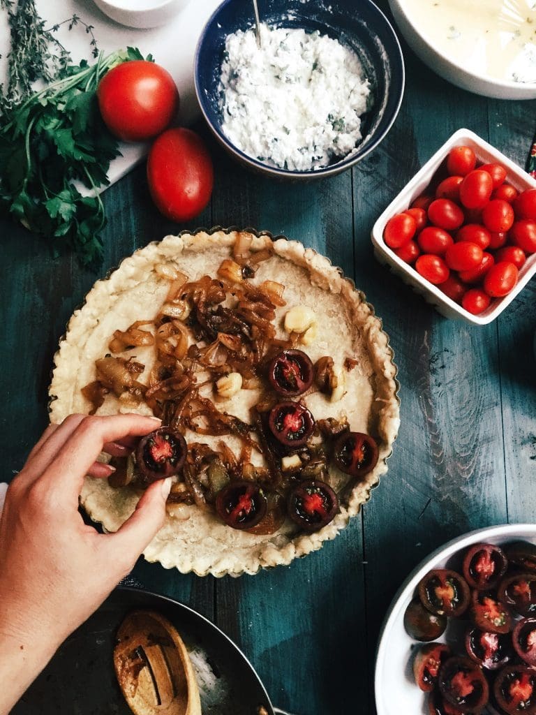 Summer Tomato Pie with Herb Ricotta