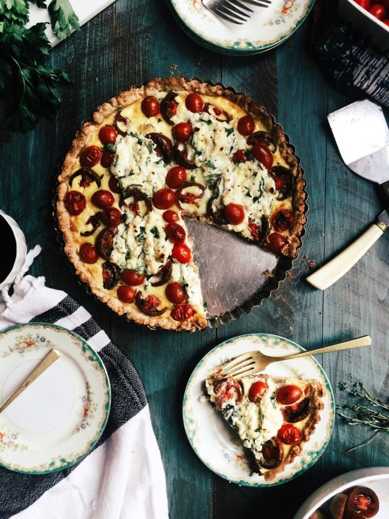 Summer Tomato Pie with Herb Ricotta