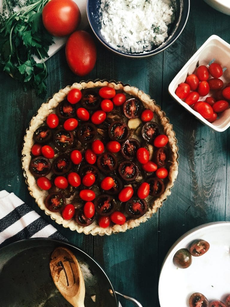 Summer Tomato Pie with Herb Ricotta