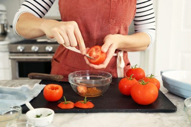 Cajun Stuffed Tomatoes with Creamy Grits