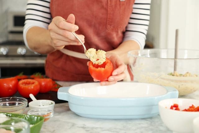 Cajun Stuffed Tomatoes with Creamy Grits