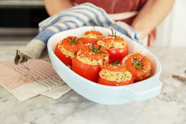 Cajun Stuffed Tomatoes with Creamy Grits
