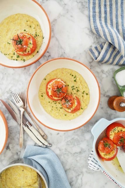 Cajun Stuffed Tomatoes with Creamy Grits
