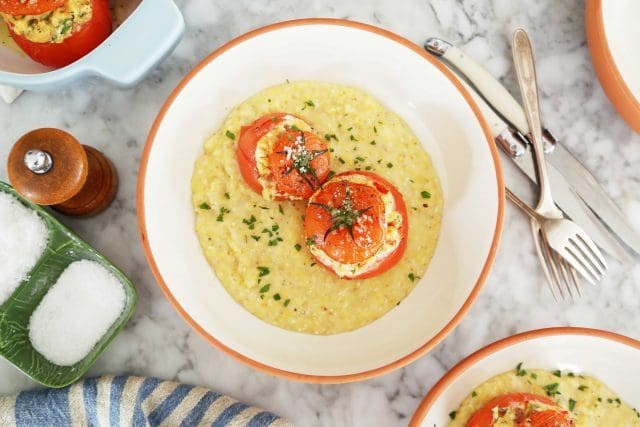 Cajun Stuffed Tomatoes with Creamy Grits