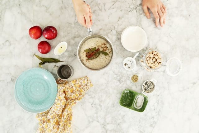 Pork Plum and Pistachio Rice Dish