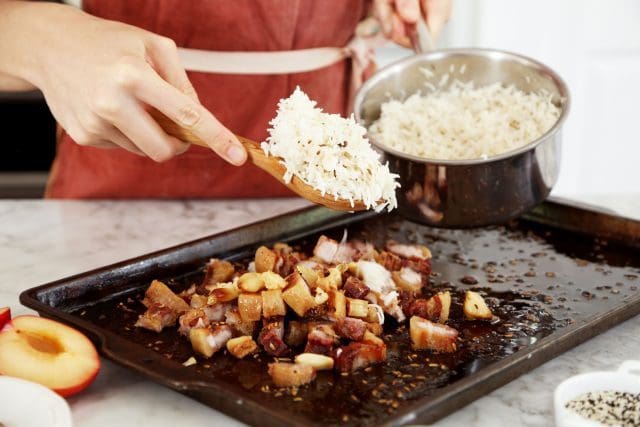 Pork Plum and Pistachio Rice Dish