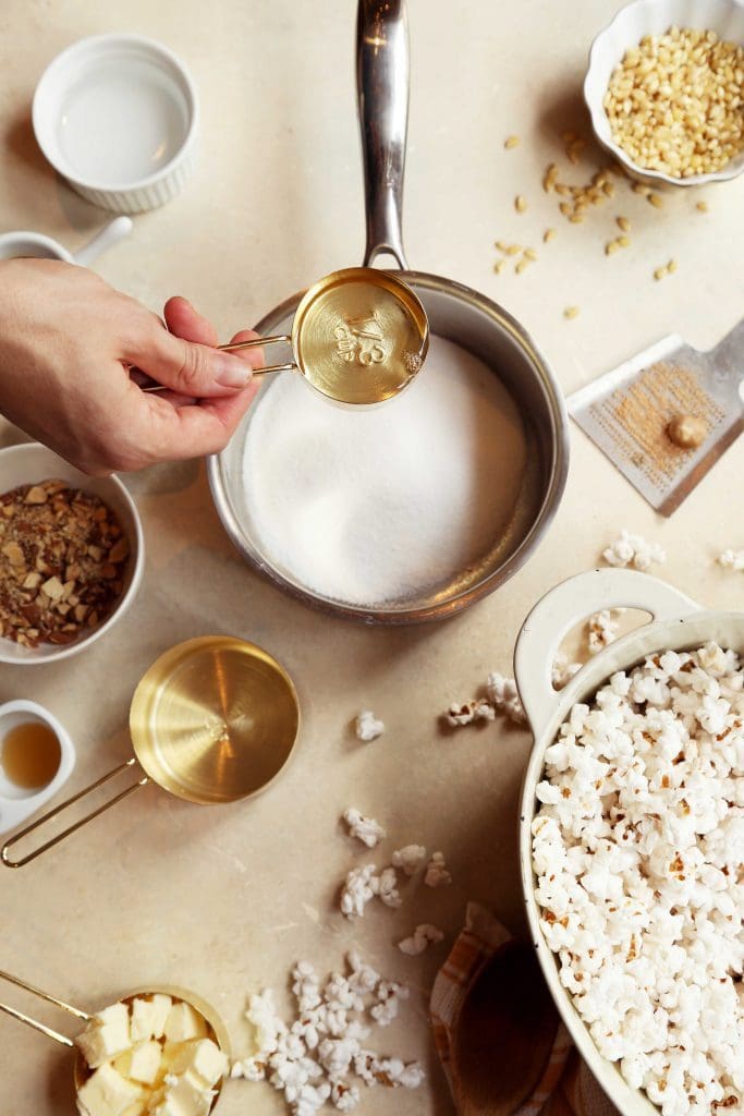 Buttery Eggnog-ish Candied Popcorn Balls