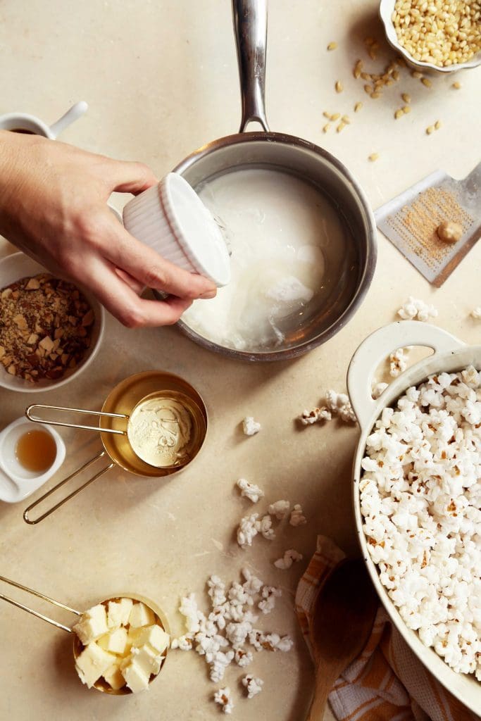 Buttery Eggnog-ish Candied Popcorn Balls