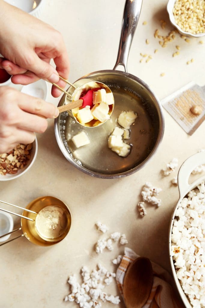 Buttery Eggnog-ish Candied Popcorn Balls