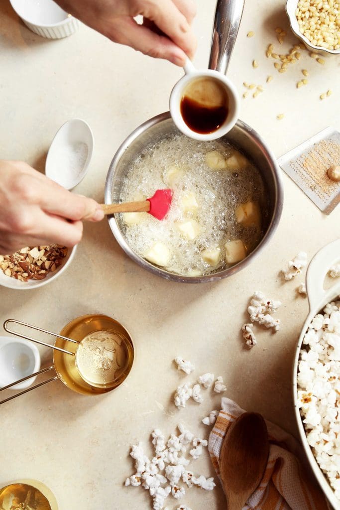 Buttery Eggnog-ish Candied Popcorn Balls