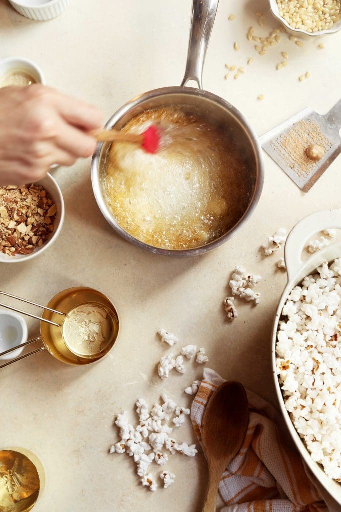 Buttery Eggnog-ish Candied Popcorn Balls