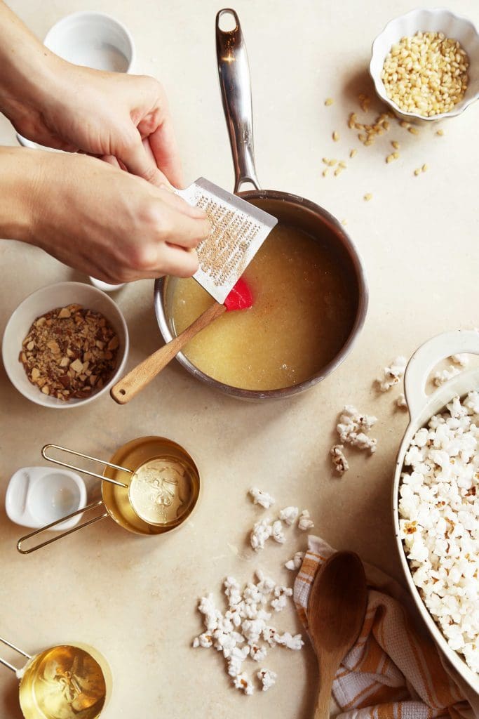 Buttery Eggnog-ish Candied Popcorn Balls