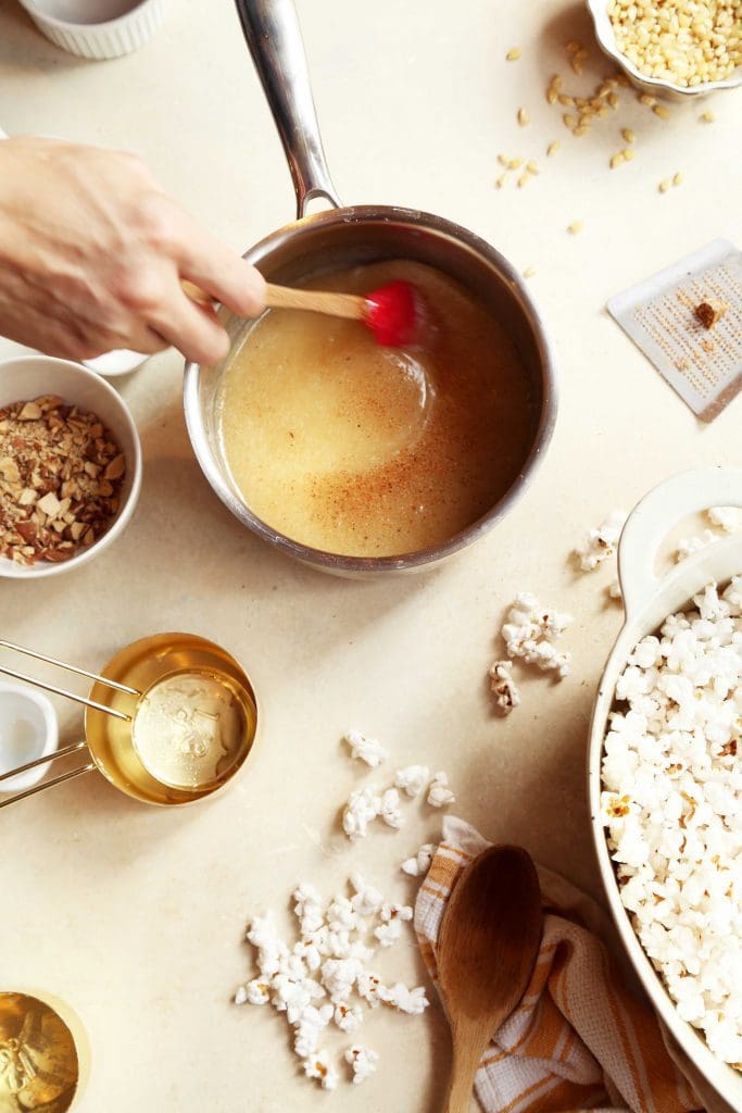 Buttery Eggnog-ish Candied Popcorn Balls