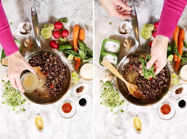 Bowl of Food: Thai Beef with fresh vegetables