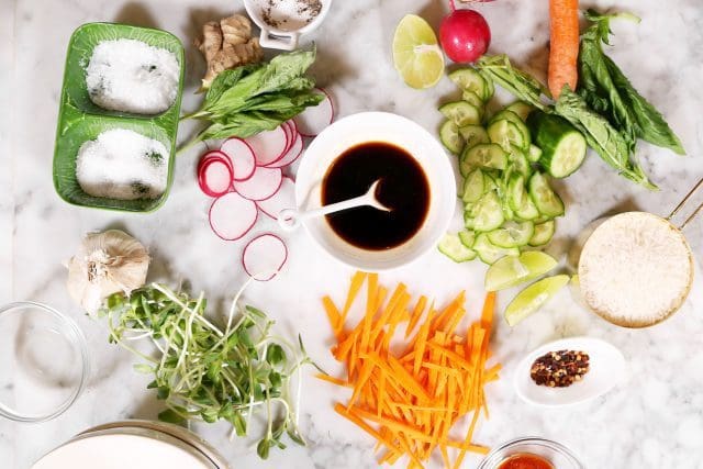 Bowl of Food: Thai Beef with fresh vegetables