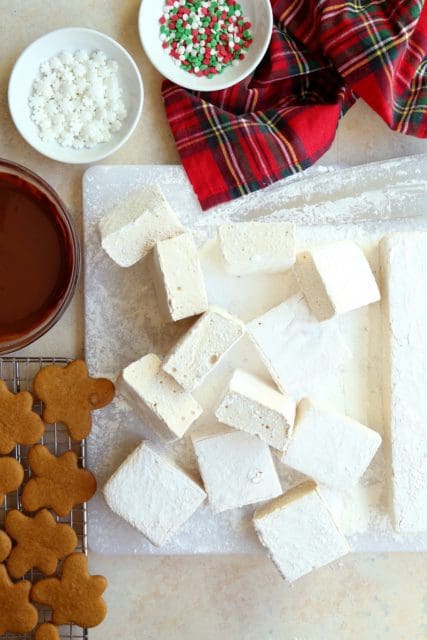 cut up marshmallows