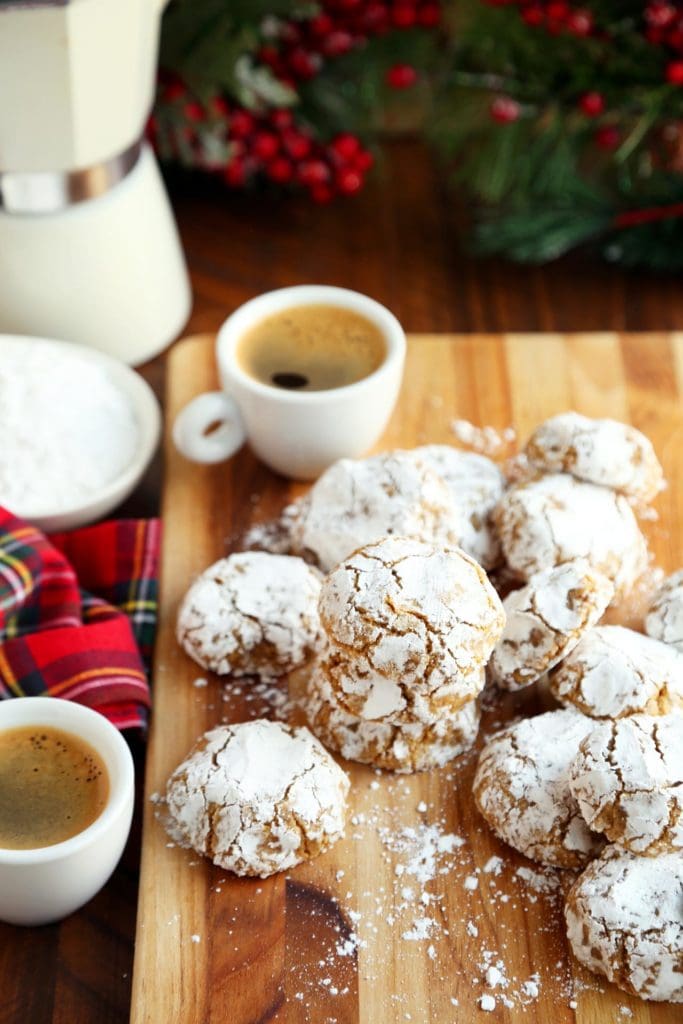 Chewy Italian almond flour cookies with espresso.