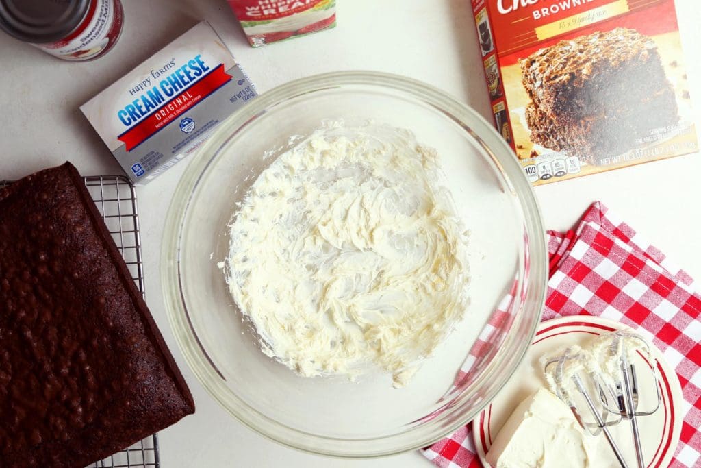 cream cheese in a bowl for no-churn ice cream.