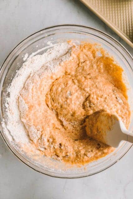 stirring pancake batter