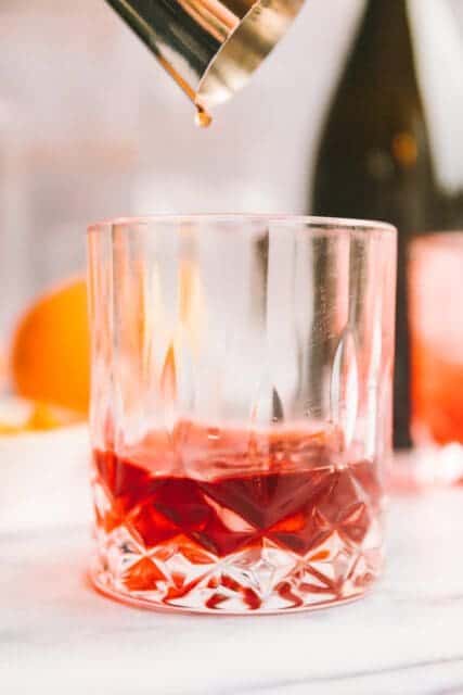 The beginning makings of a negroni sbagliato