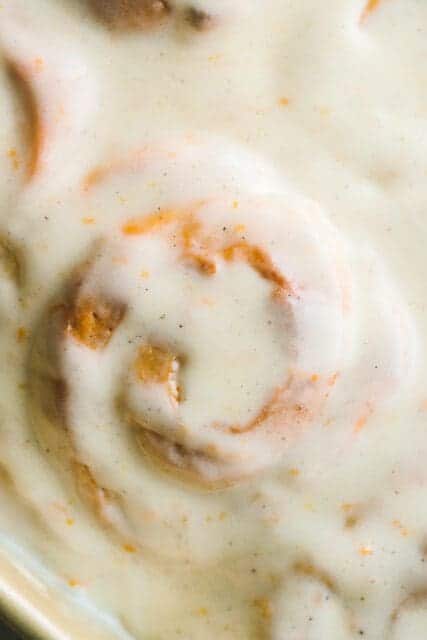 Close up of orange roll texture.