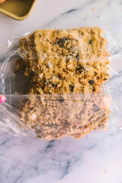 cookie dough in plastic wrap to chill.