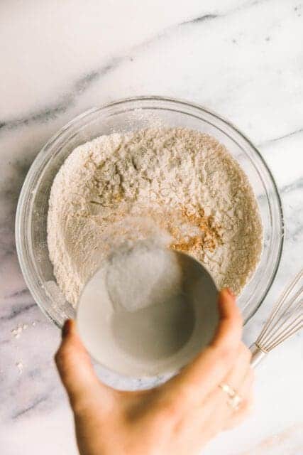 adding salt into dry ingredients