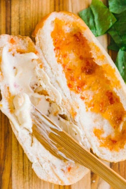 spreading duke's mayo for the best road trip snack sandwich