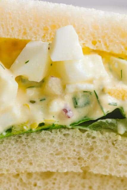 close up of egg salad recipe